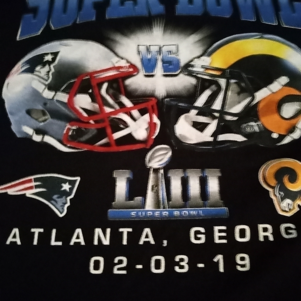 Gildan   NFL Super Bowl Alanta, Ga 02-2019  T-shirt , L, Black Blue, Pre_owned - Picture 3 of 4